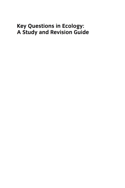 Cover image for book Key Questions in Ecology