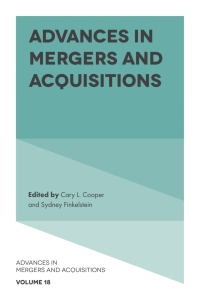 Titelbild: Advances in Mergers and Acquisitions 9781789736007