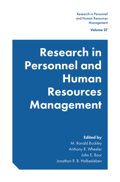Cover image for book Research in Personnel and Human Resources Management