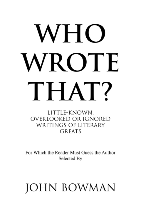 Cover image for book Who Wrote That?