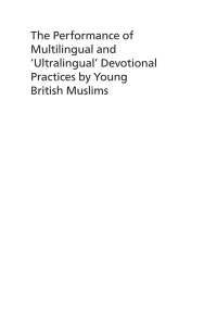 Cover image: The Performance of Multilingual and ‘Ultralingual’ Devotional Practices by Young British Muslims 1st edition 9781800411371