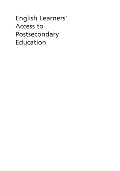 Cover image for book English Learners’ Access to Postsecondary Education