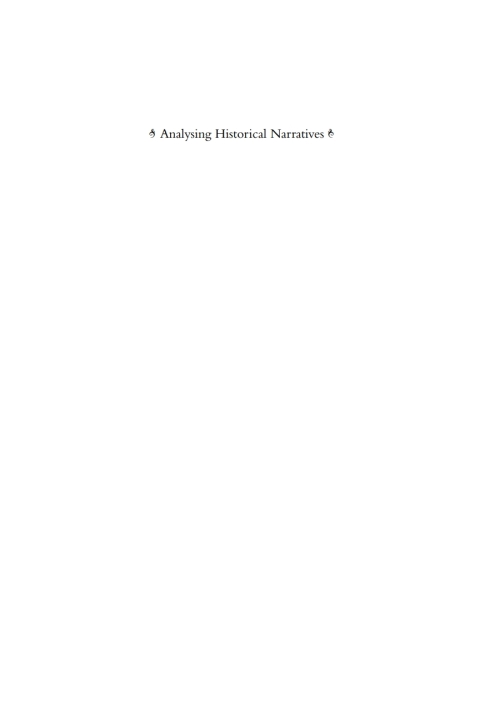 Cover image for book Analysing Historical Narratives