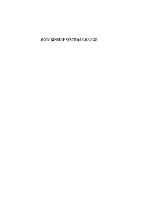 Cover image for book How Kinship Systems Change