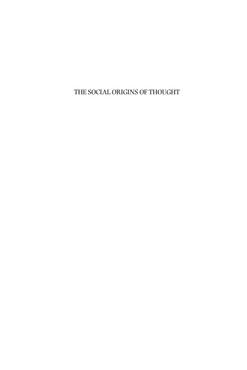 Cover image for book The Social Origins of Thought