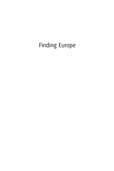 Cover image for book Finding Europe