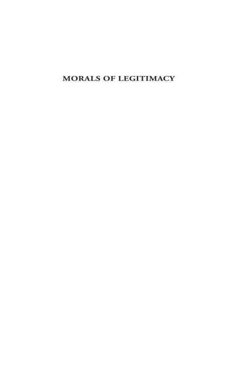 Cover image for book Morals of Legitimacy