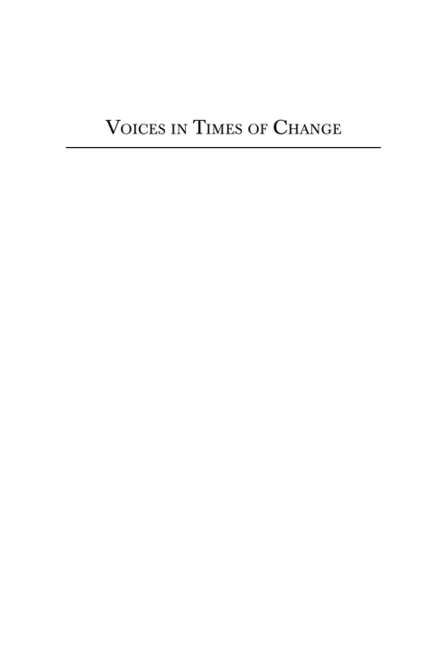 Cover image for book Voices in Times of Change