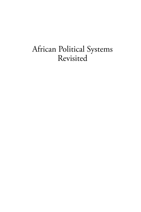 Cover image for book African Political Systems Revisited