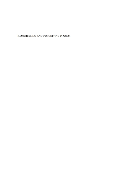 Cover image for book Remembering and Forgetting Nazism