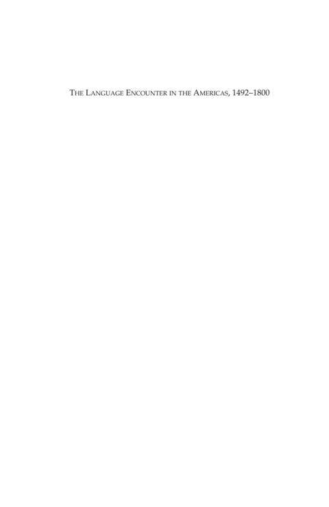 Cover image for book The Language Encounter in the Americas, 1492-1800