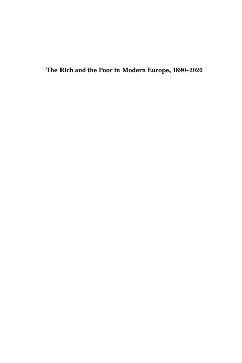 Cover image for book The Rich and the Poor in Modern Europe, 1890-2020