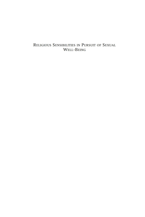 Cover image for book Religious Sensibilities in Pursuit of Sexual Well-Being