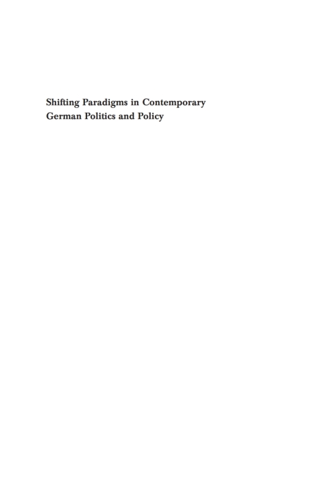 Cover image for book Shifting Paradigms in Contemporary German Politics and Policy