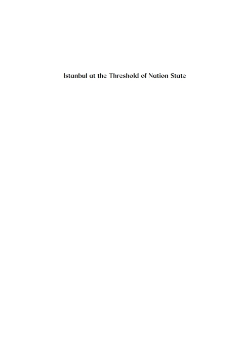 Cover image for book Istanbul at the Threshold of Nation State