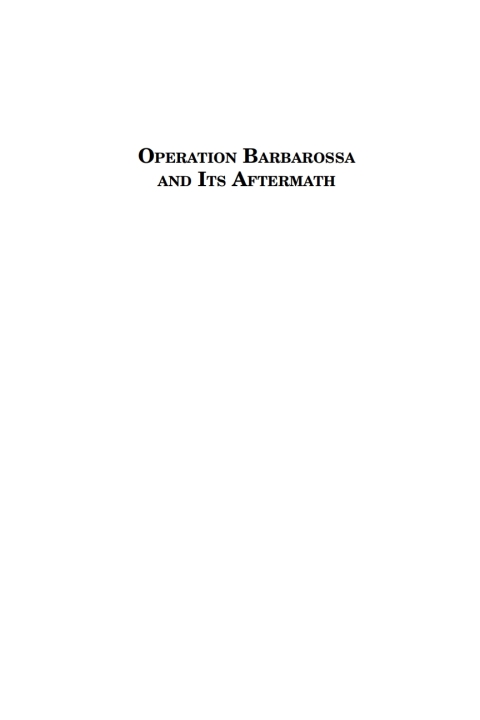 Cover image for book Operation Barbarossa and its Aftermath
