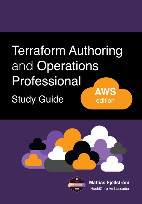 Cover image for book Terraform Authoring and Operations Professional Study Guide - AWS edition