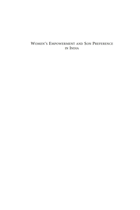 Cover image for book Women’s Empowerment and Son Preference in India