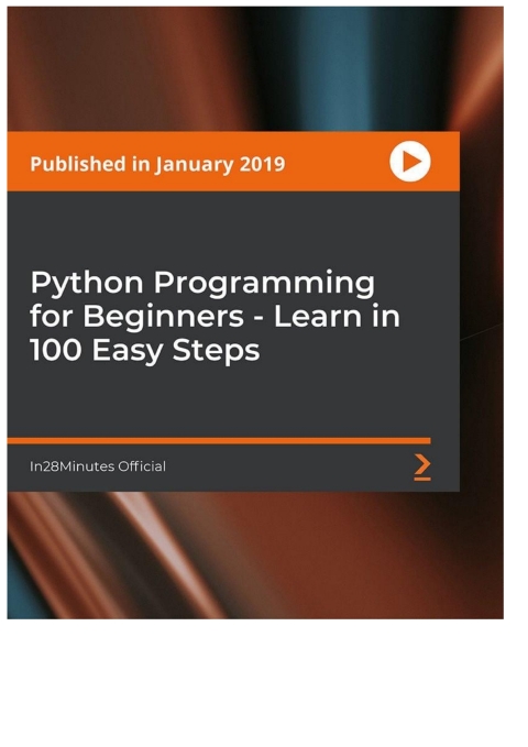 Cover image for book Python Programming for Beginners - Learn in 100 Easy Steps