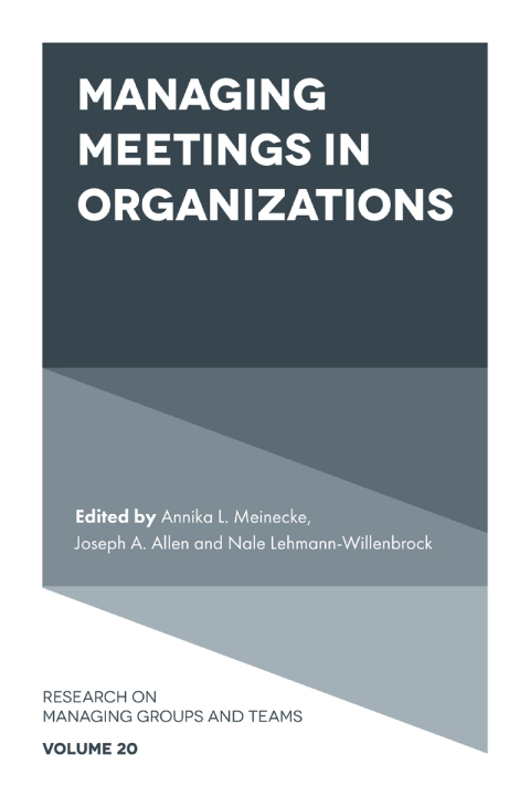 Cover image for book Managing Meetings in Organizations