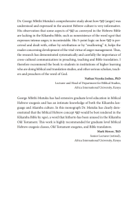 Cover image: A Cross-Cultural Conceptual Study of the Emotion of קצף in the Hebrew Bible and the Folk Theory of the Emotion of Ngoò in the Kĩkamba Language 9781839732386