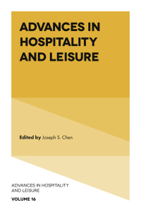 صورة الغلاف: Advances in Hospitality and Leisure 1st edition 9781839823855