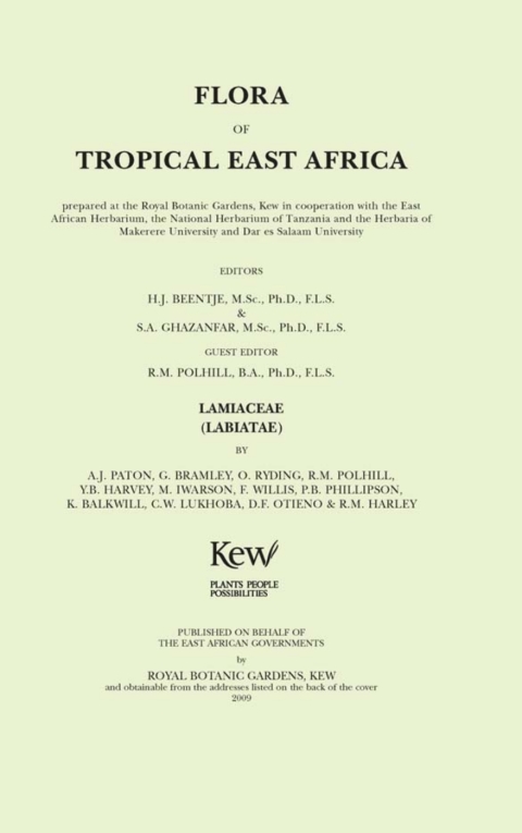Cover image for book Flora of Tropical East Africa