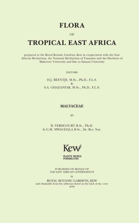 Cover image for book Flora of Tropical East Africa