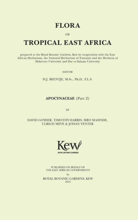 Cover image for book Flora of Tropical East Africa