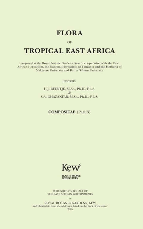 Cover image for book Flora of Tropical East Africa