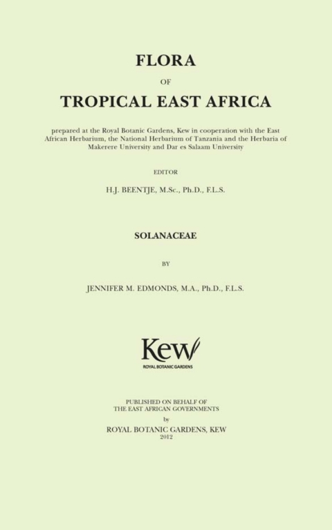 Cover image for book Flora of Tropical East Africa