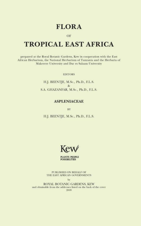 Cover image for book Flora of Tropical East Africa