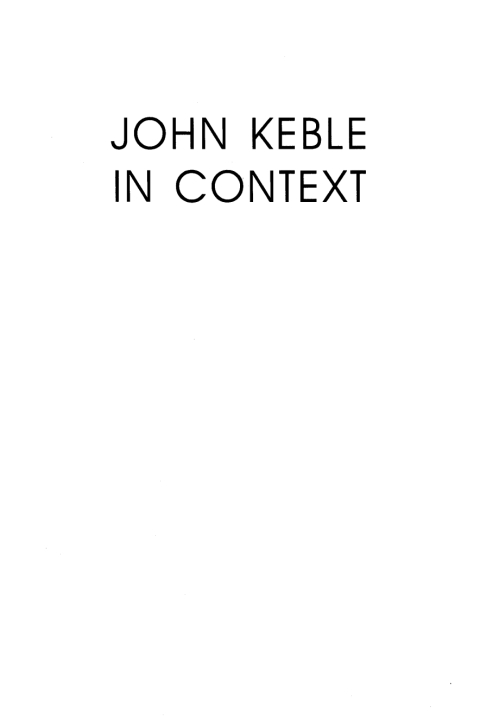Cover image for book John Keble in Context
