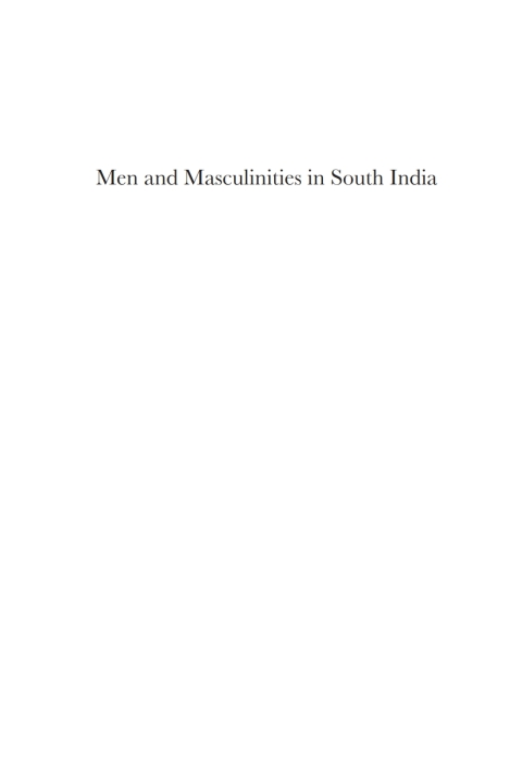 Cover image for book Men and Masculinities in South India