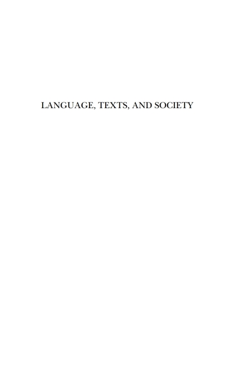 Cover image for book Language, Texts, and Society