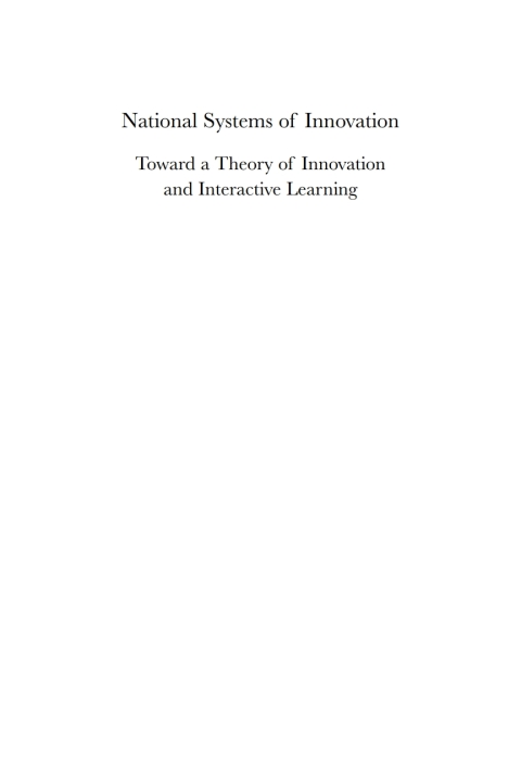 Cover image for book National Systems of Innovation