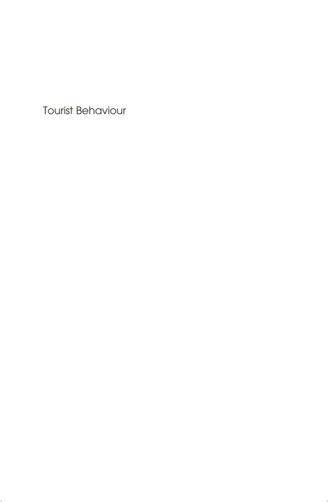 Cover image for book Tourist Behaviour