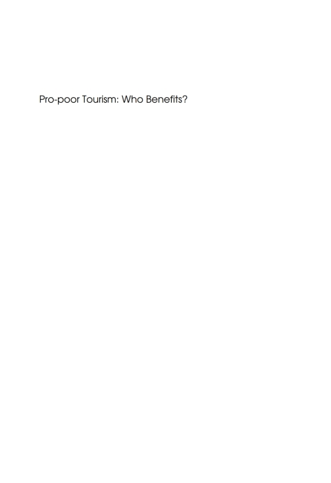 Cover image for book Pro-poor Tourism: Who Benefits?