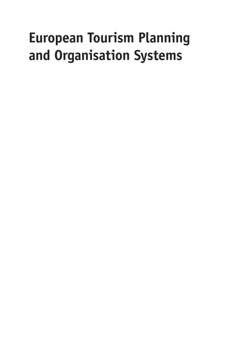 Cover image for book European Tourism Planning and Organisation Systems