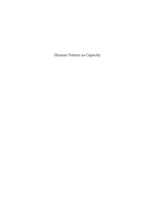 Cover image for book Human Nature as Capacity