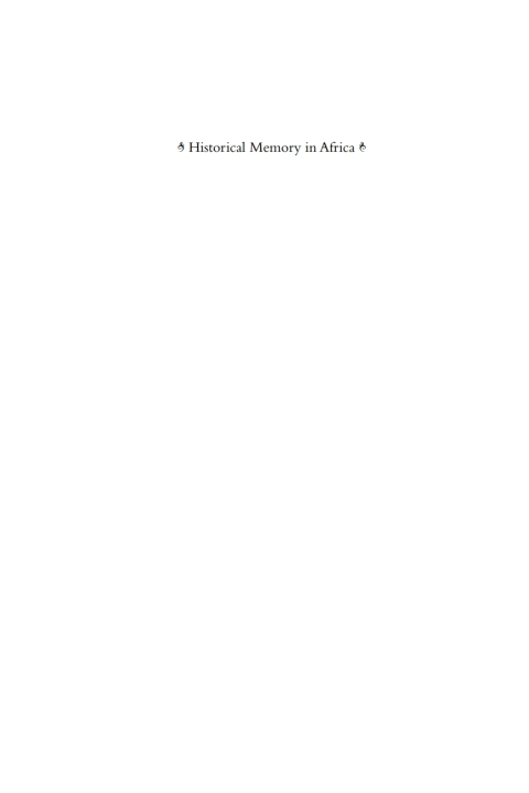 Cover image for book Historical Memory in Africa