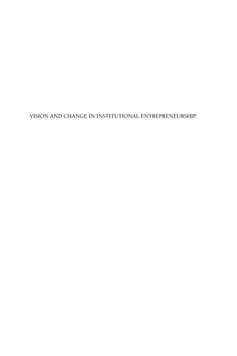 Cover image for book Vision and Change in Institutional Entrepreneurship