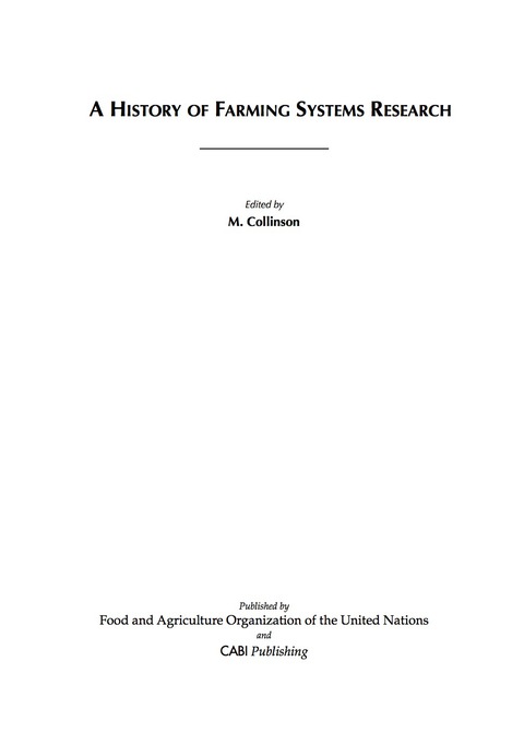 Cover image for book A History of Farming Systems Research