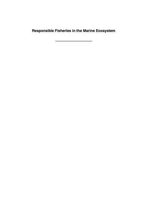 Responsible Fisheries in the Marine Ecosystem 