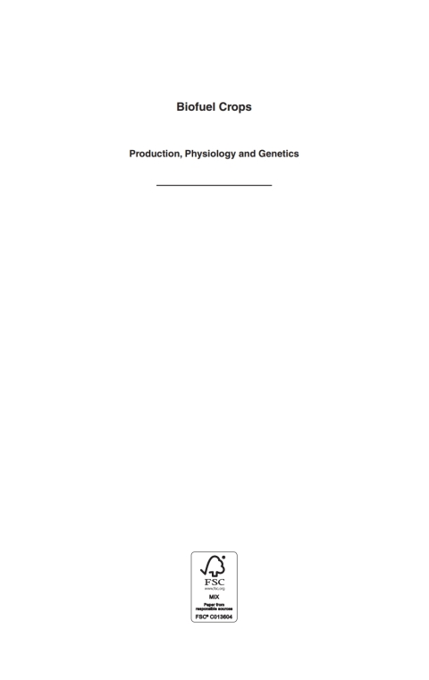 Cover image for book Biofuel Crops