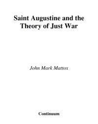 st augustine and the theory of just war john mark mattox