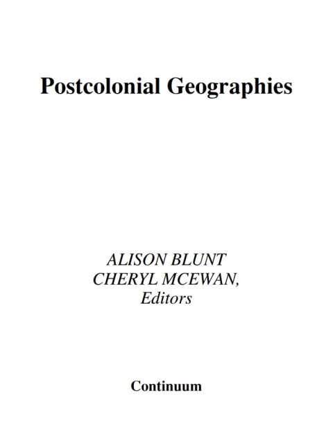 Postcolonial Geographies 