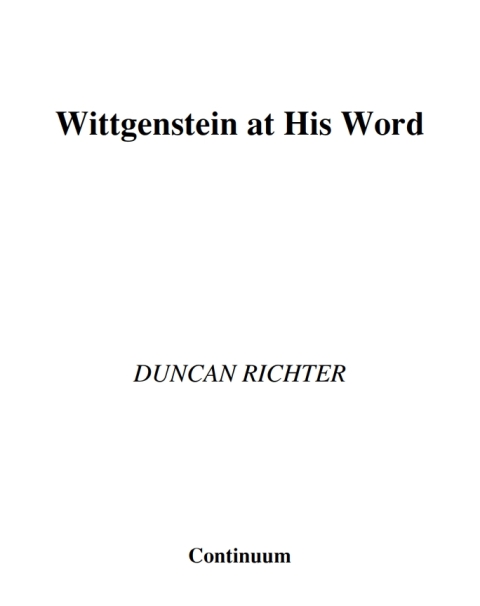 Cover image for book Wittgenstein at His Word