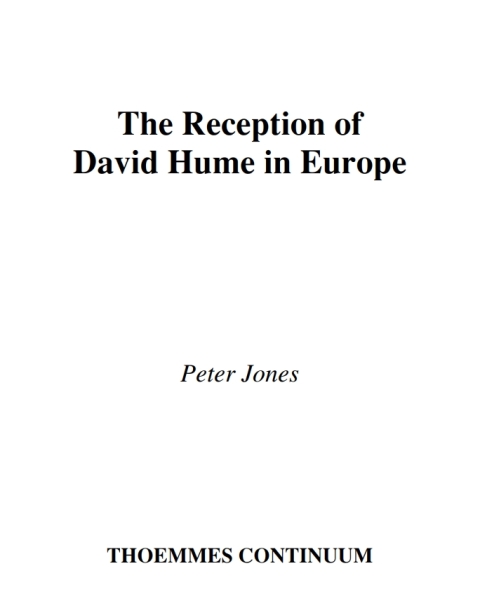 Cover image for book The Reception of David Hume In Europe