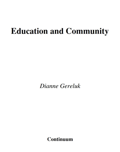 Cover image for book Education and Community
